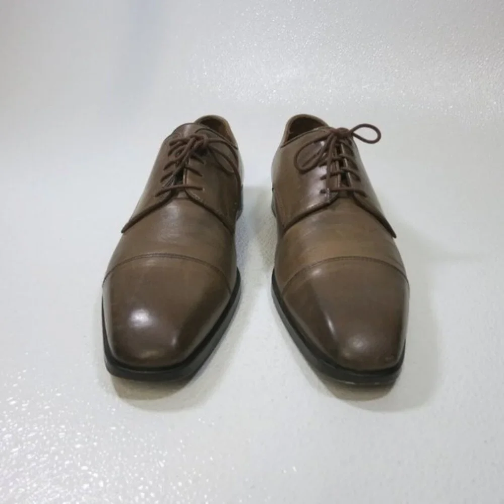 Massimo Matteo Cap Toe Leather Dress Oxfords Men's Footwear Italy Sz 10.5 M